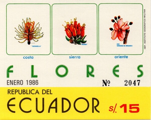 1986 Flores – Costa, Sierra, Oriente