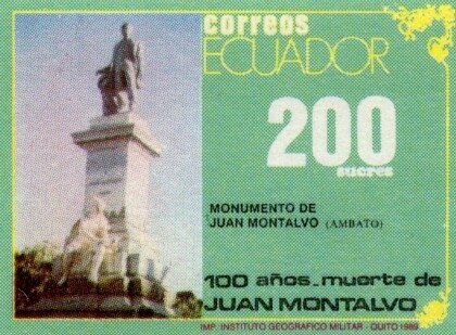 1989 100 Años Muerte de Juan Montalvo