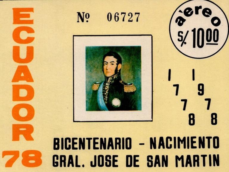 1978 Bicentenario Nacimiento General Jose de San Martín