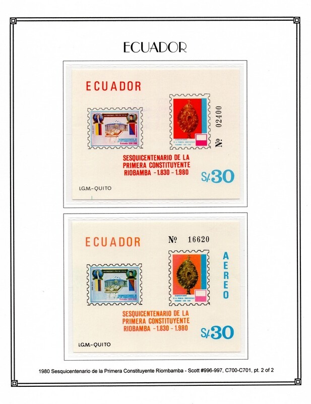 Ecuador 1980 Scott996 997C700 701 2