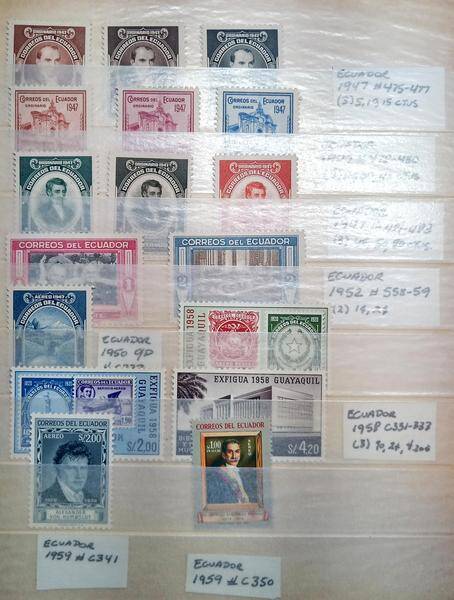 lots Ecuador Stamps