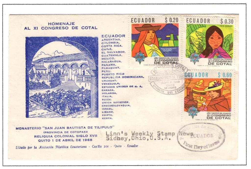 Ecuador 1968 FDC Scott#769,769a,769d