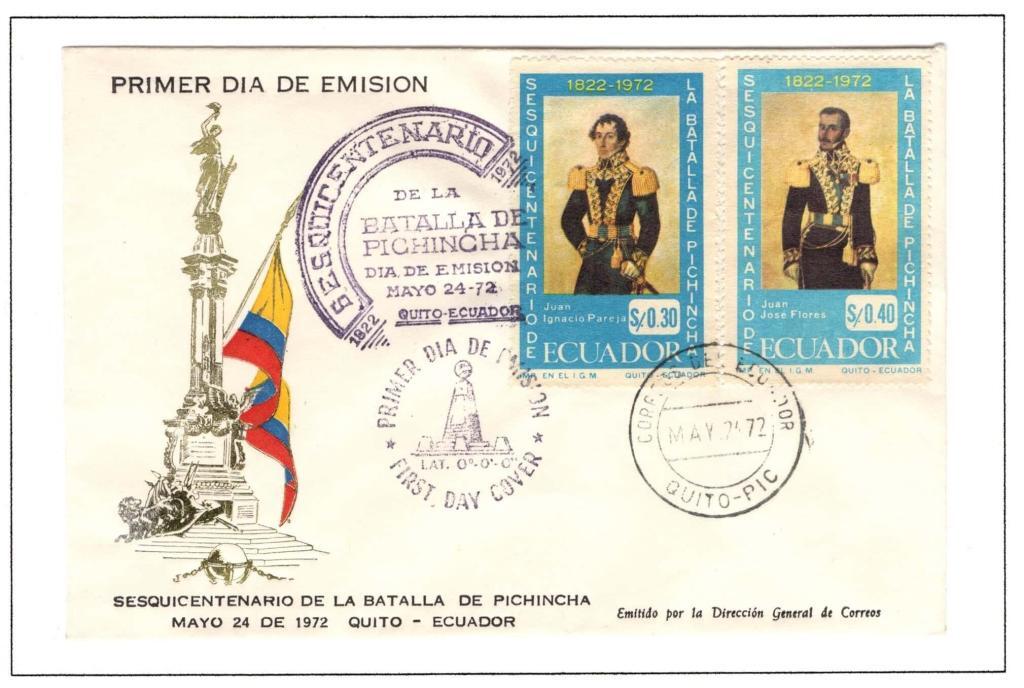 Ecuador 1972 FDC Scott#854 855