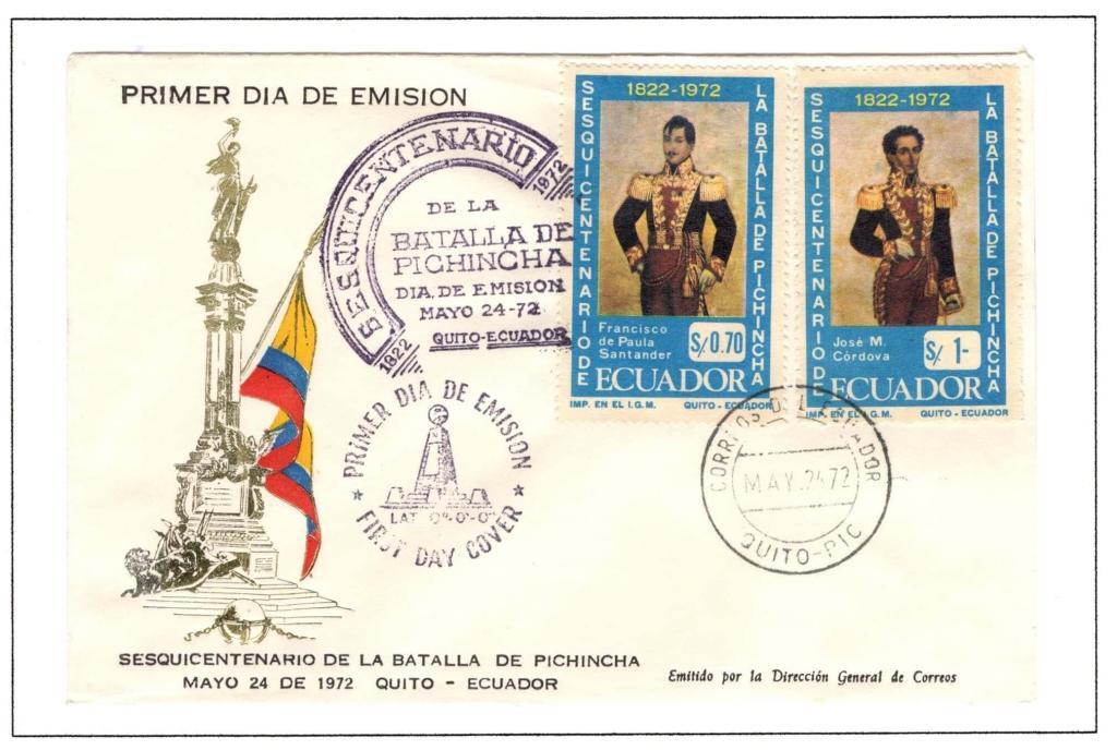 Ecuador 1972 FDC Scott#858 859